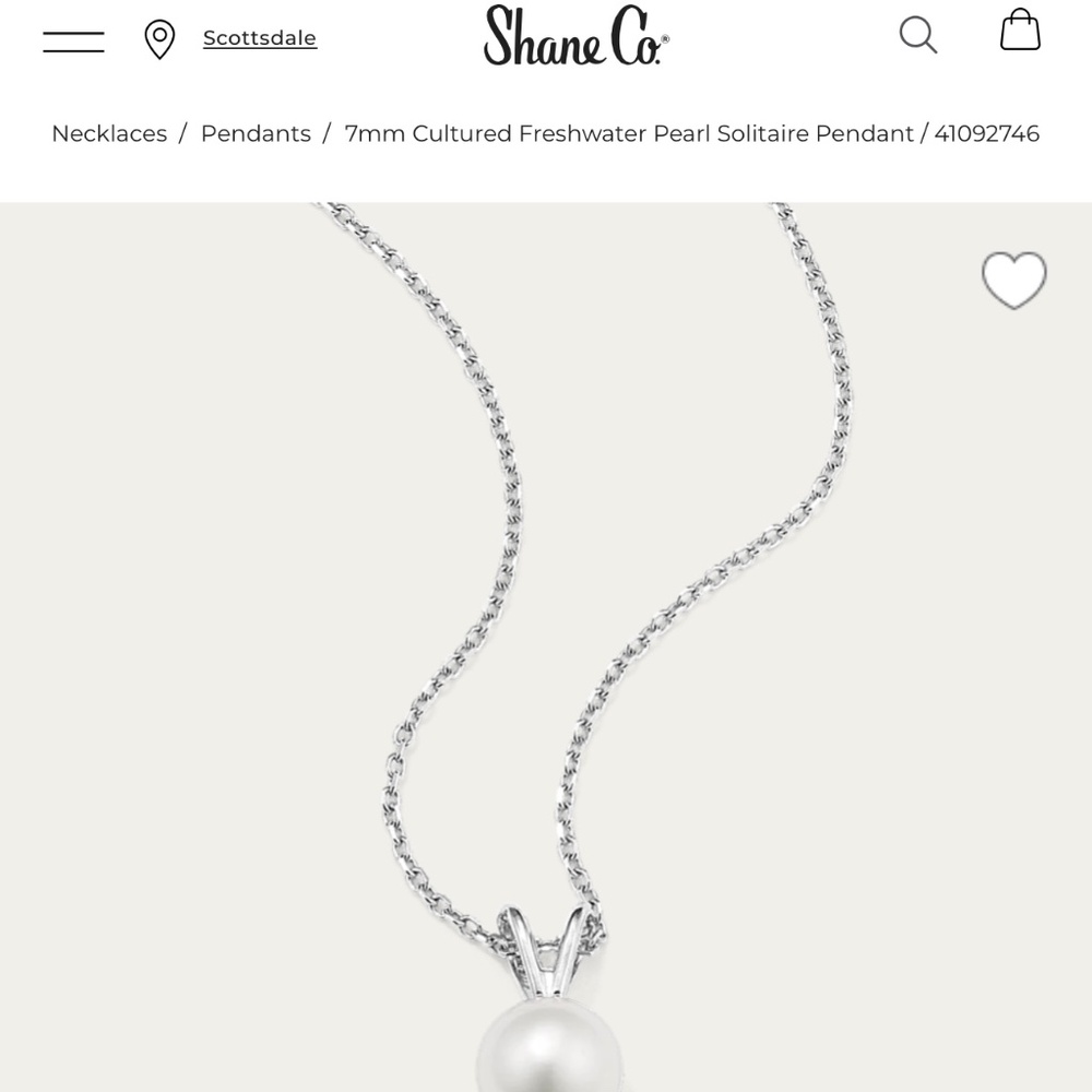 Shane Co. 7mm Cultured Freshwater Pearl Solitaire Pendant